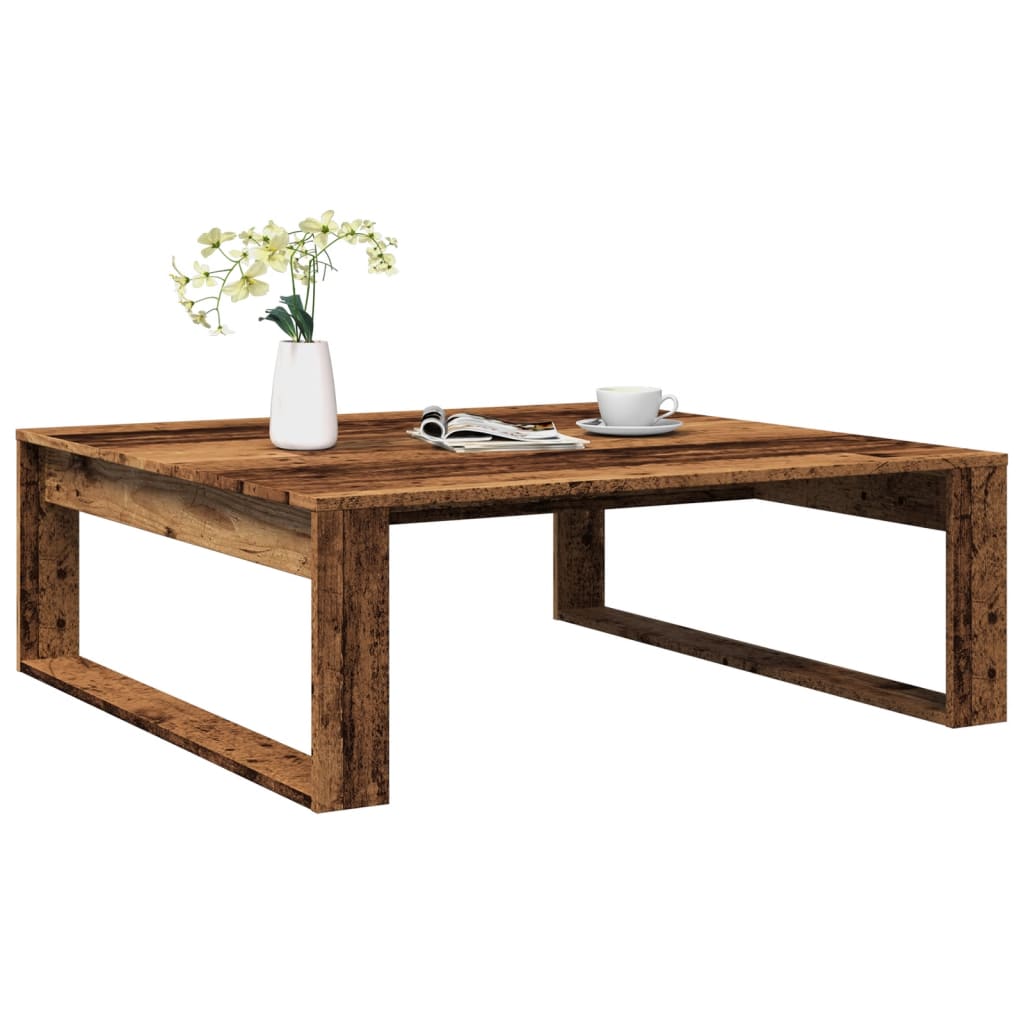 Salongbord gammelt tre 100x100x35 cm konstruert tre