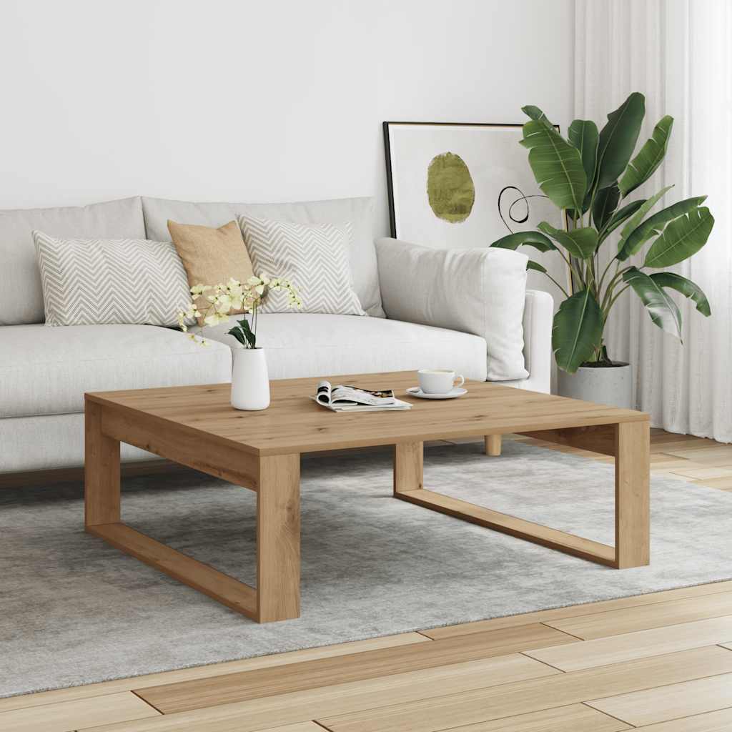 Salongbord artisan eik 100x100x35 cm konstruert tre