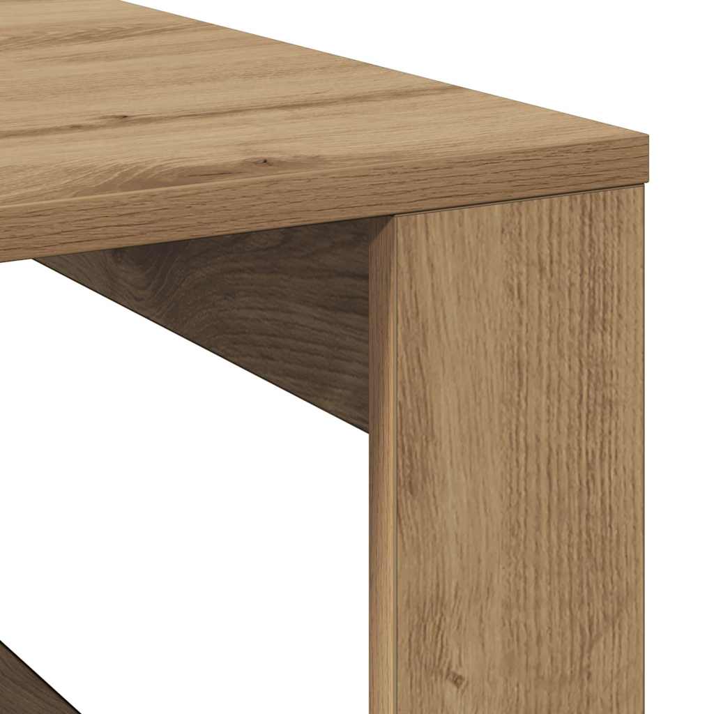 Salongbord artisan eik 100x100x35 cm konstruert tre