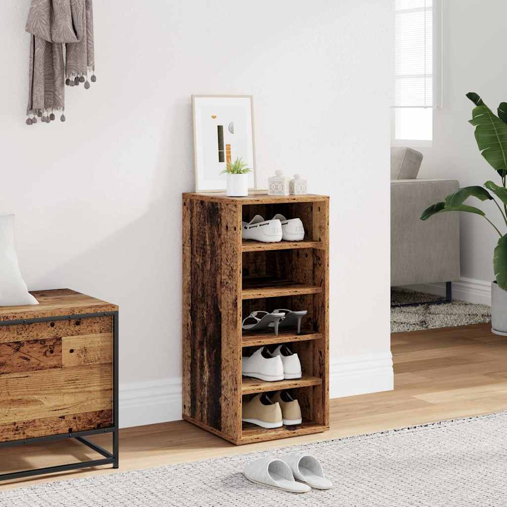 Skoskap gammelt tre 32x35x70 cm konstruert tre