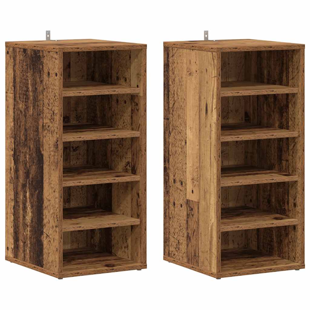 Skoskap 2 stk gammelt tre 32x35x70 cm konstruert tre