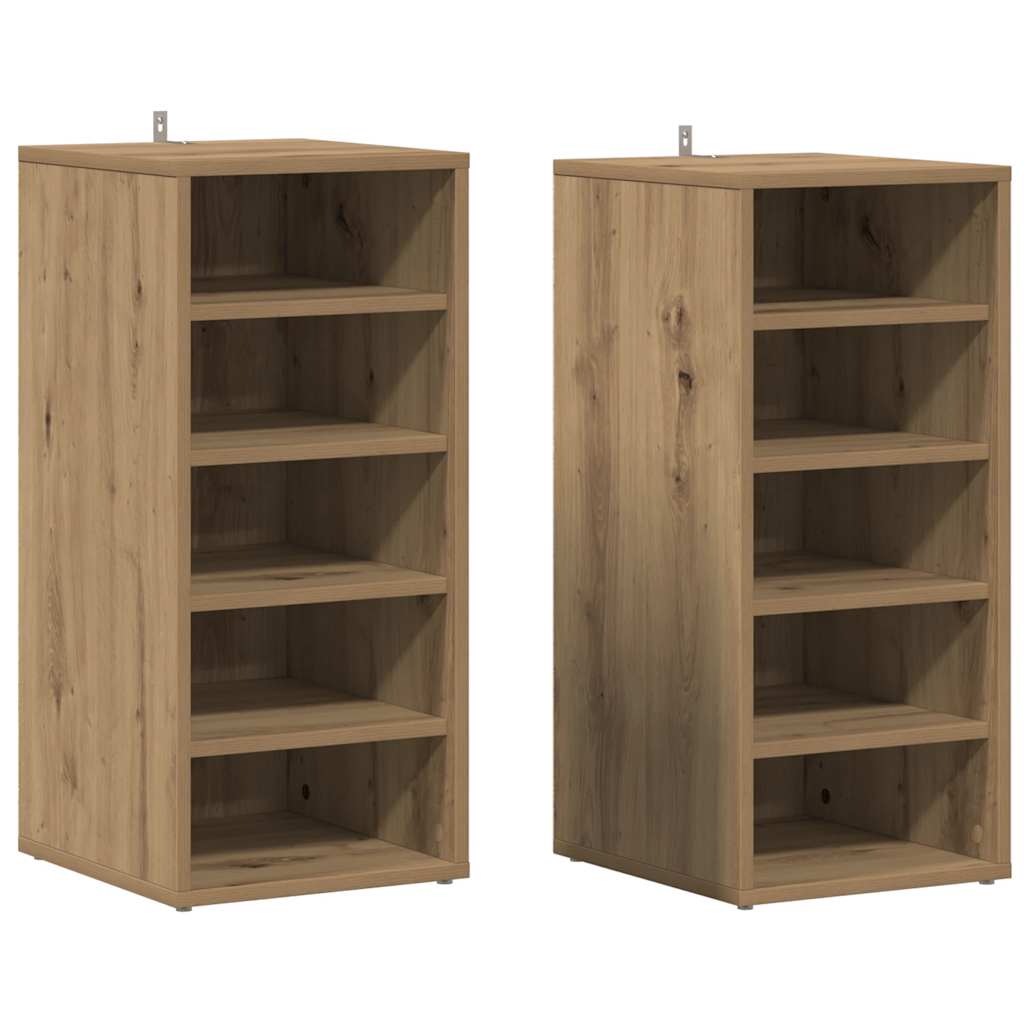 Skohyller svart 2 stk artisan eik 32x35x70 cm konstruert tre