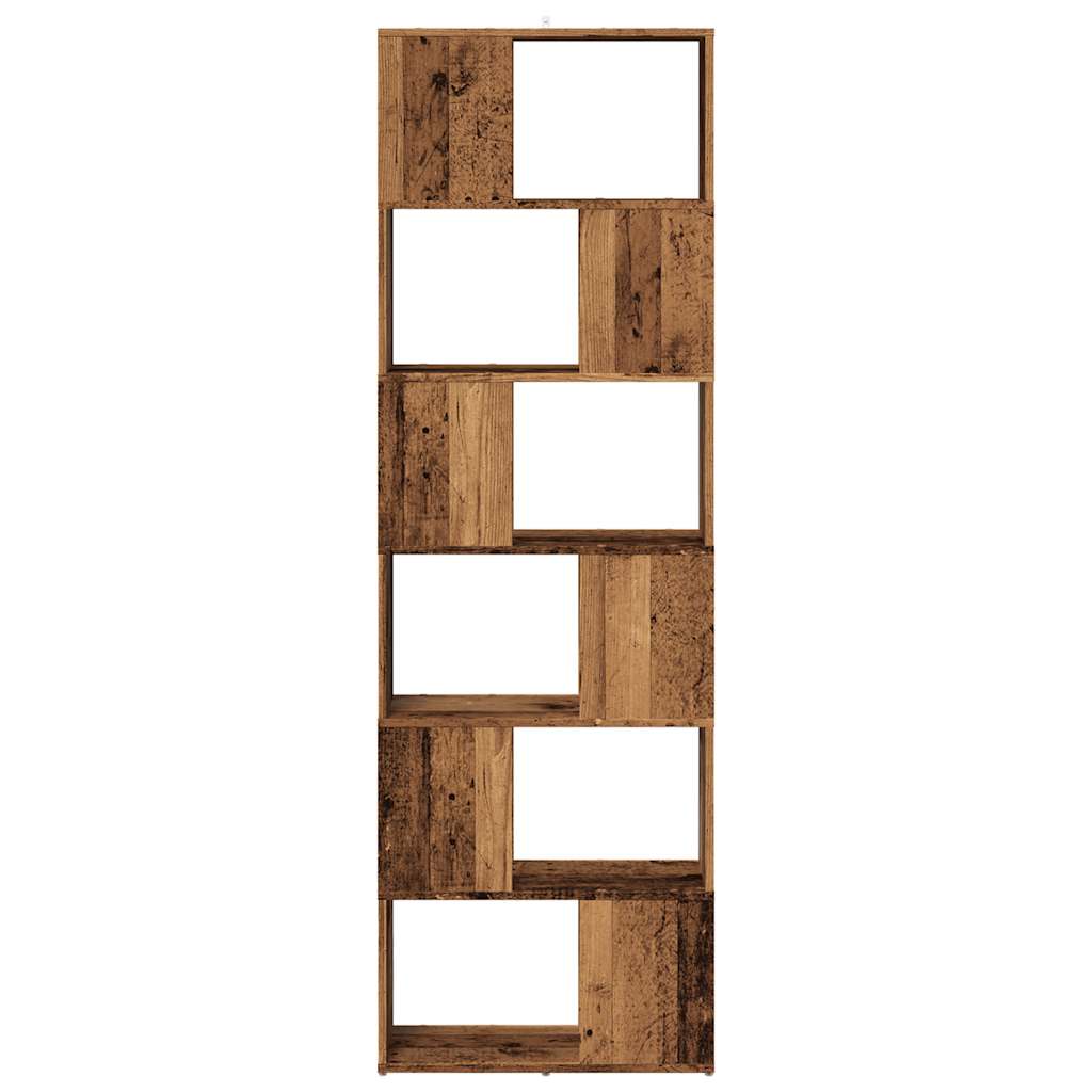 Bokhylle/romdeler gammelt tre 60x24x186 cm