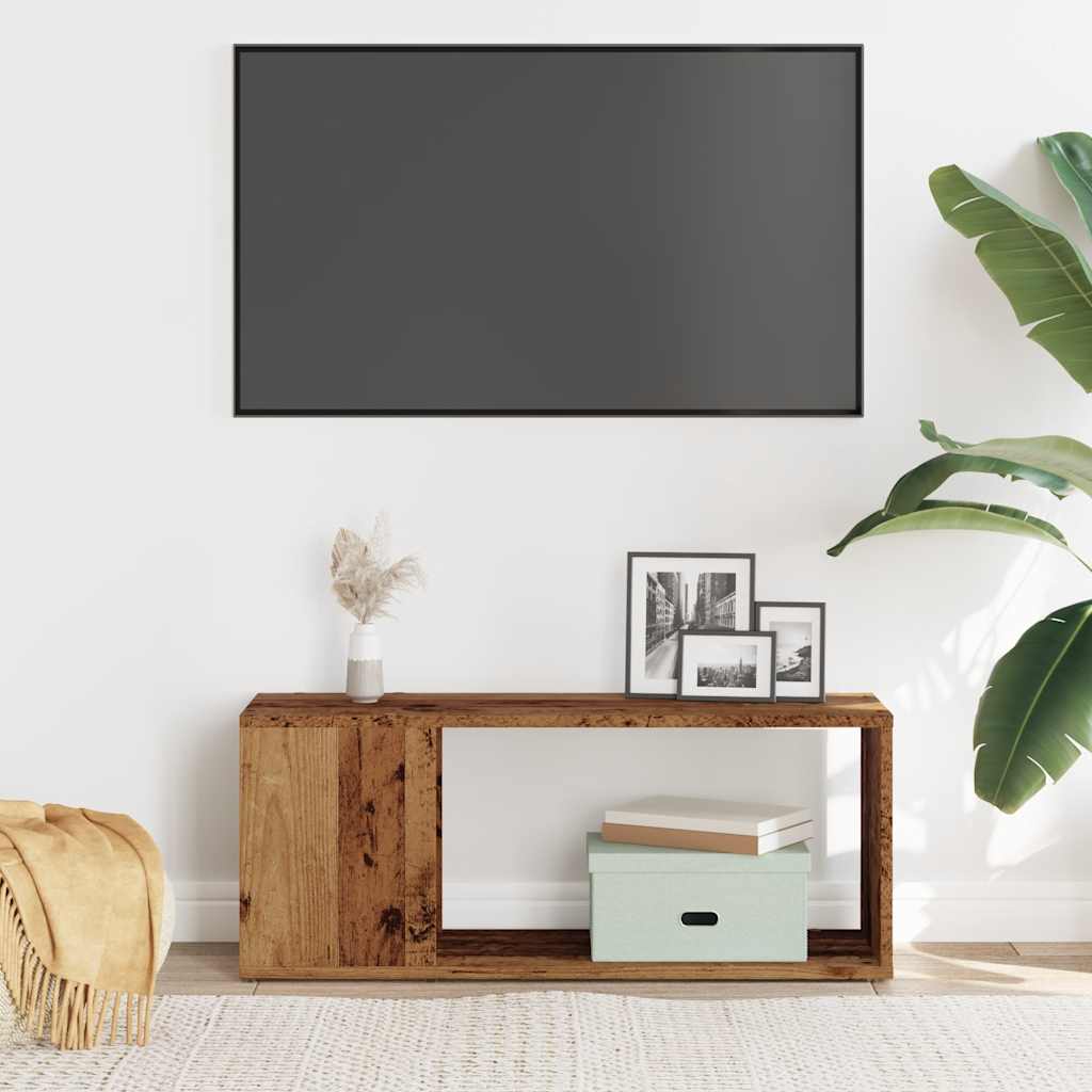 TV-benk gammelt tre 80x24x32cm konstruert tre