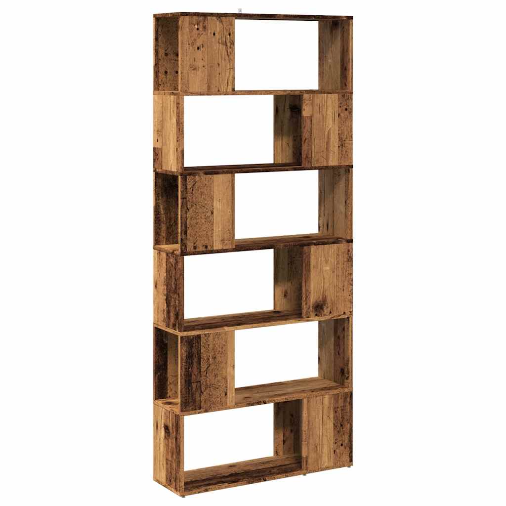 Bokhylle/romdeler gammelt tre 80x24x186 cm