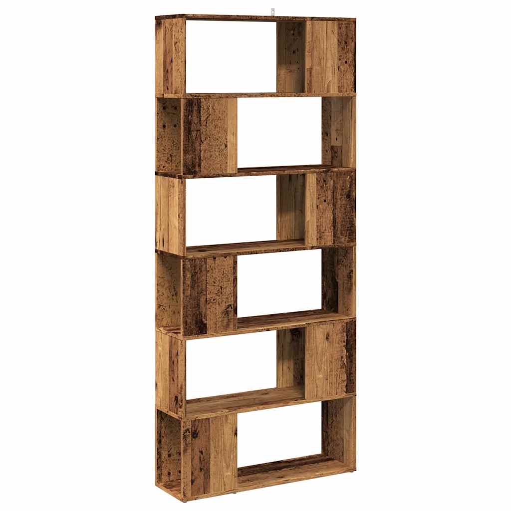 Bokhylle/romdeler gammelt tre 80x24x186 cm