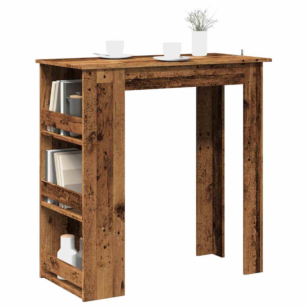 Barbord med oppbevaring gammelt tre 102x50x103,5 cm