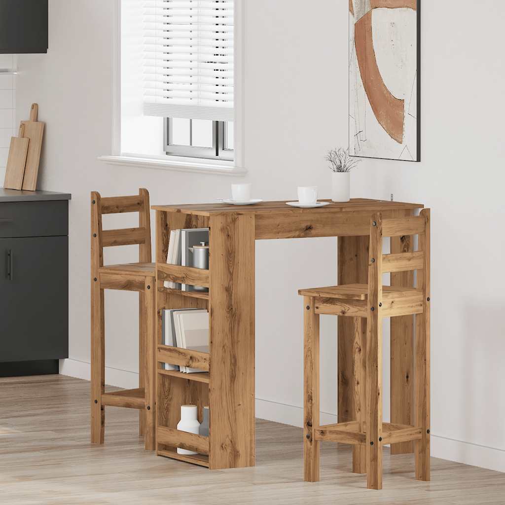 Barbord med oppbevaring artisan eik 102x50x103,5 cm