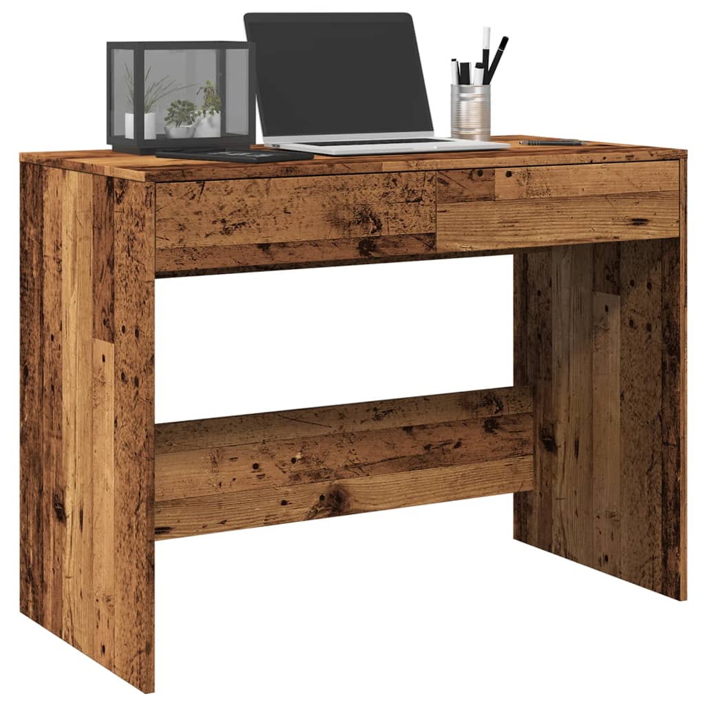 Skrivebord gammelt tre 101x50x76,5 cm konstruert tre