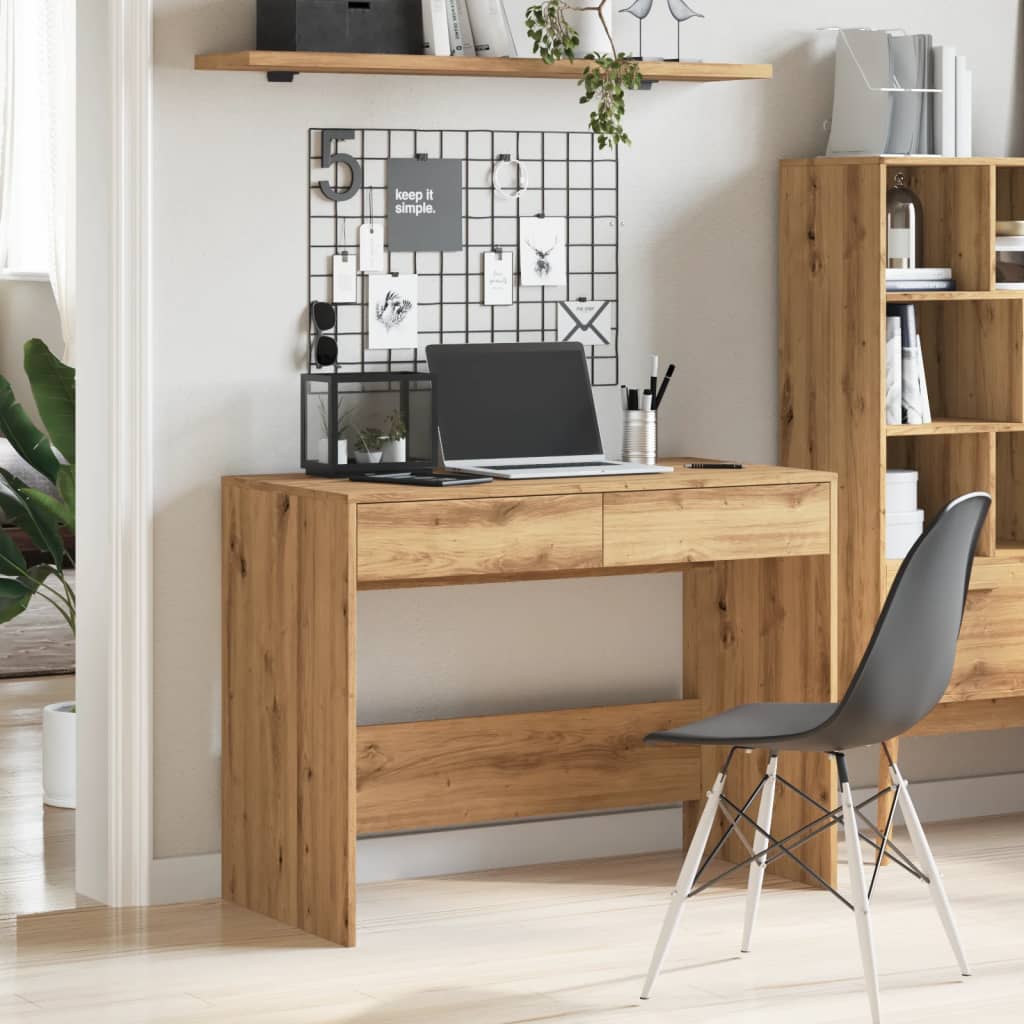 Skrivebord artisan eik 101x50x76,5 cm konstruert tre