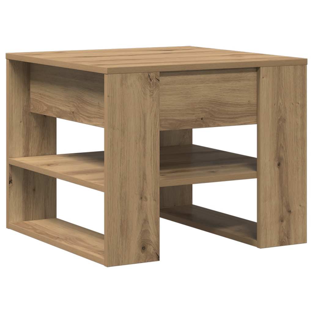 Salongbord artisan eik 55,5x55x45 cm konstruert tre