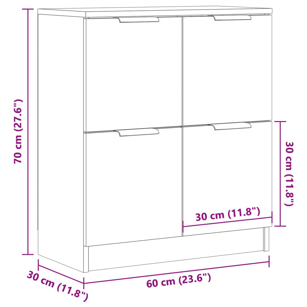 Skjenk gammelt tre 60x30x70 cm konstruert tre