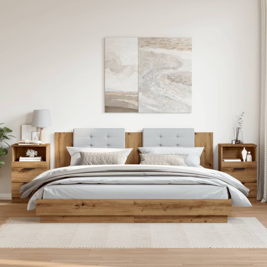 Nattbord 2 stk artisan eik 40x36x65 cm konstruert tre