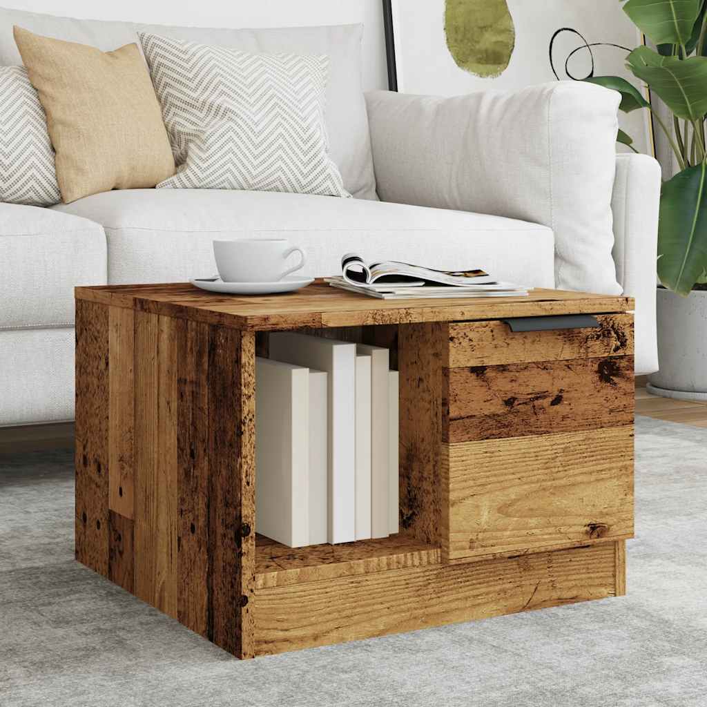 Salongbord gammelt tre 50x50x36 cm konstruert tre