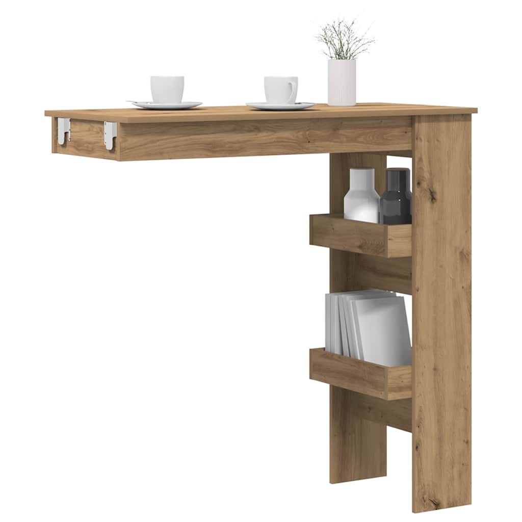 Veggmontert barbord artisan eik 102x45x103,5 cm konstruert tre