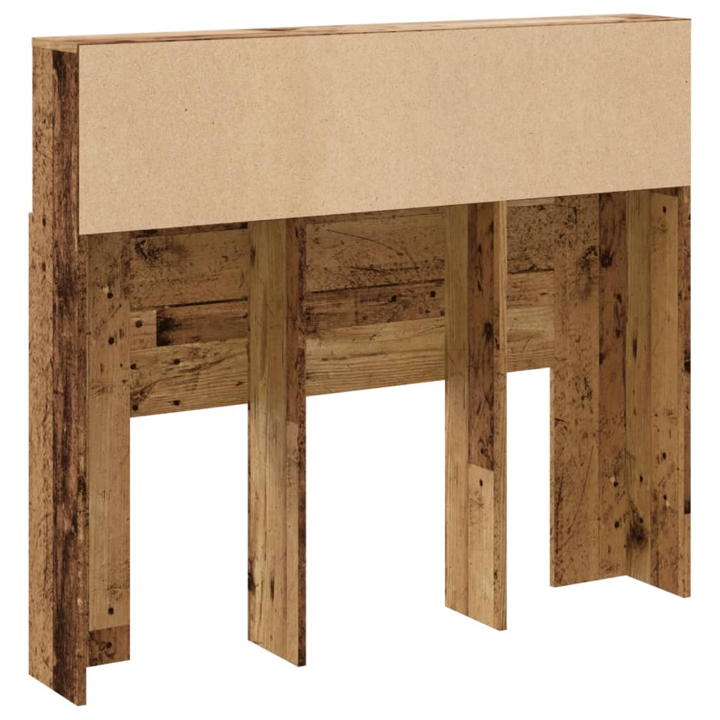 Hodegavl med hylle gammelt tre 120x19x103,5 cm konstruert tre