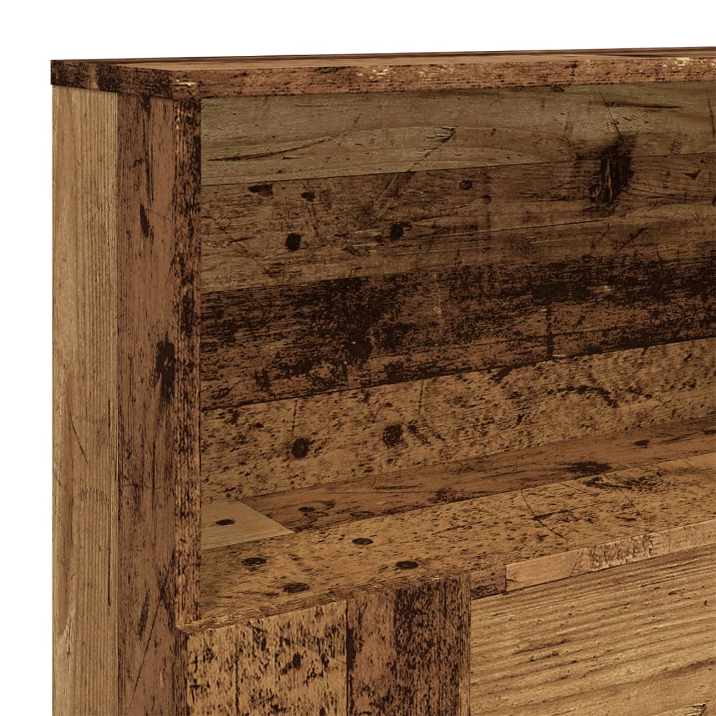 Hodegavl med hylle gammelt tre 180x19x103,5 cm konstruert tre