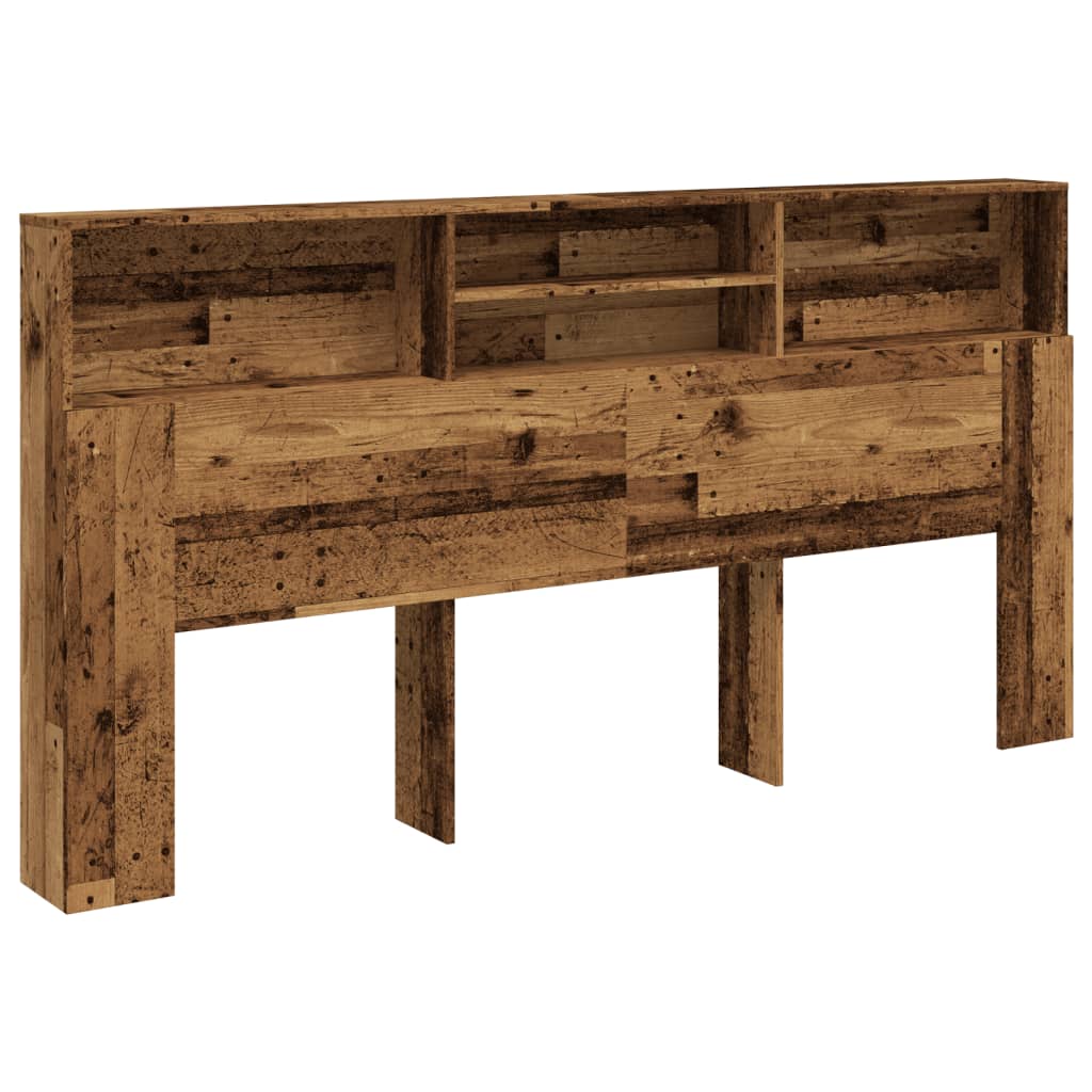 Hodegavl med hyller gammelt tre 200x19x103,5 cm konstruert tre