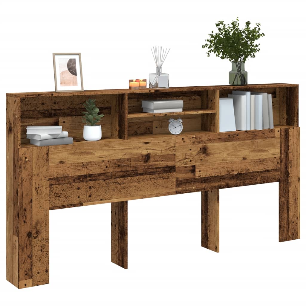 Hodegavl med hyller gammelt tre 200x19x103,5 cm konstruert tre