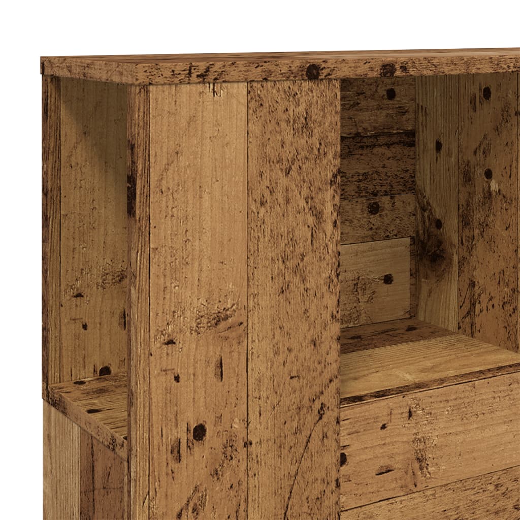 Hodegavl med hylle gammelt tre 120x19x104,5 cm konstruert tre