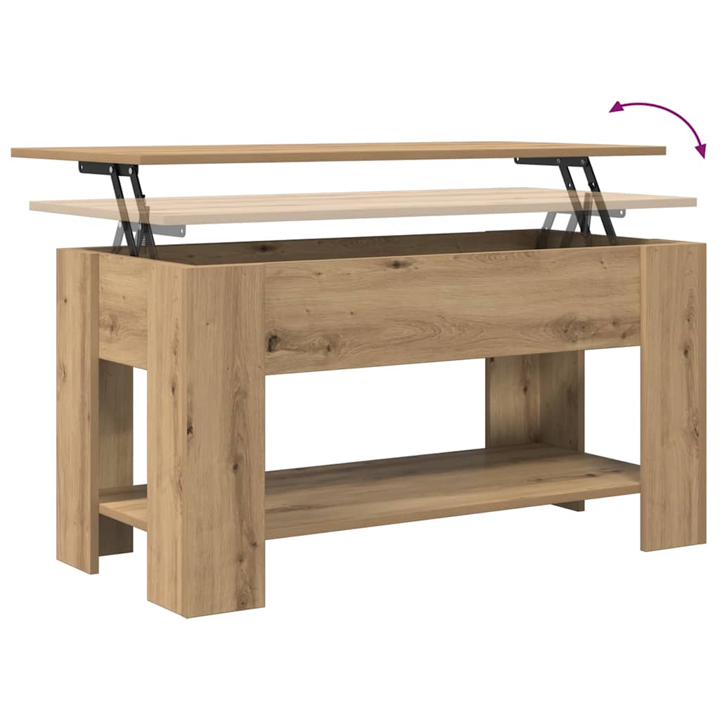 Salongbord artisan eik 101x49x52 cm konstruert tre