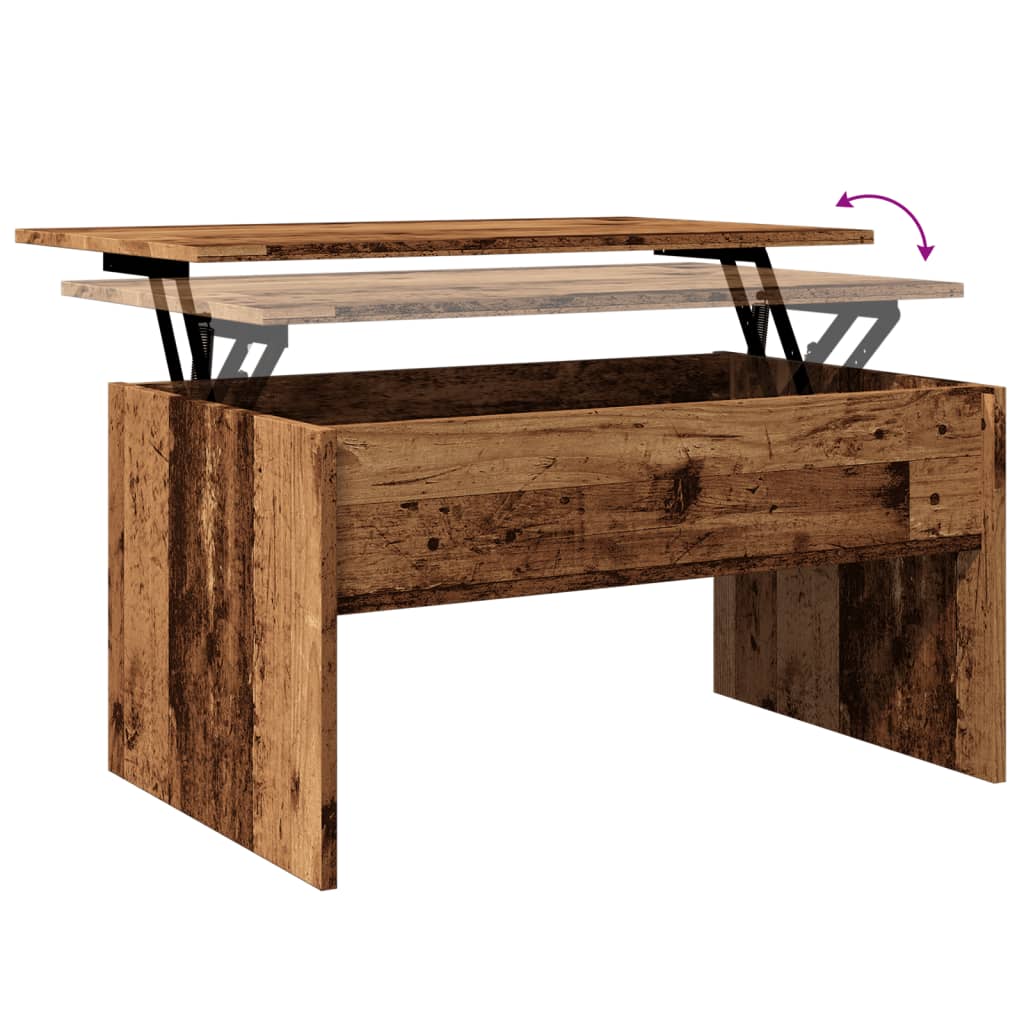 Salongbord gammelt tre 80x50,5x41,5 cm konstruert tre