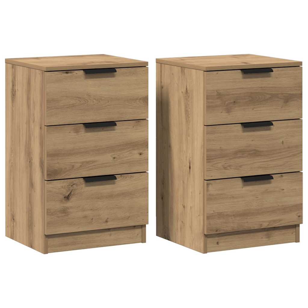 Nattbord 2 stk artisan eik 40x36x65 cm konstruert tre