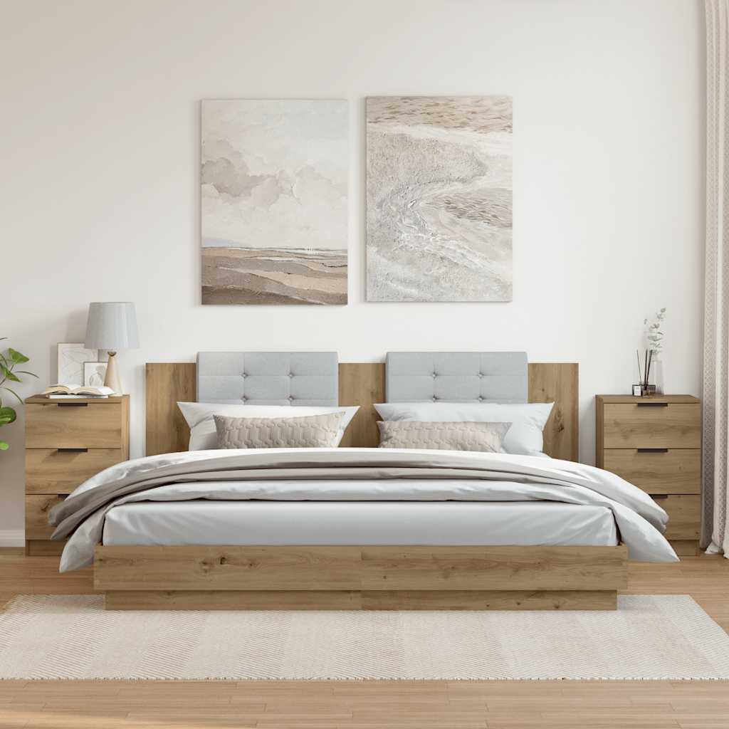 Nattbord 2 stk artisan eik 40x36x65 cm konstruert tre