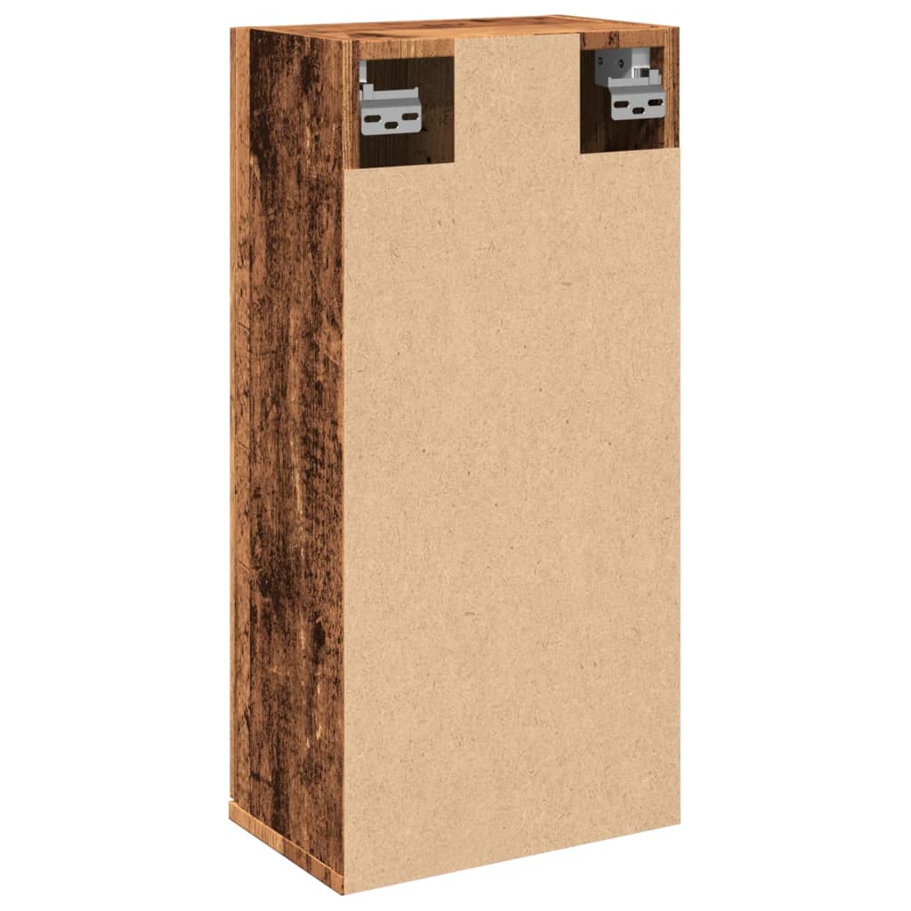 Vegghengt baderomsskap gammel tre 32x20x67 cm