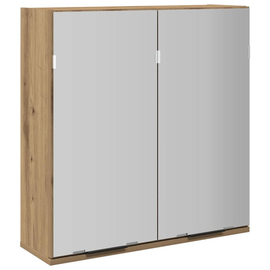 Baderomshylle med speil artisan eik 64x20x66,5cm konstruert tre