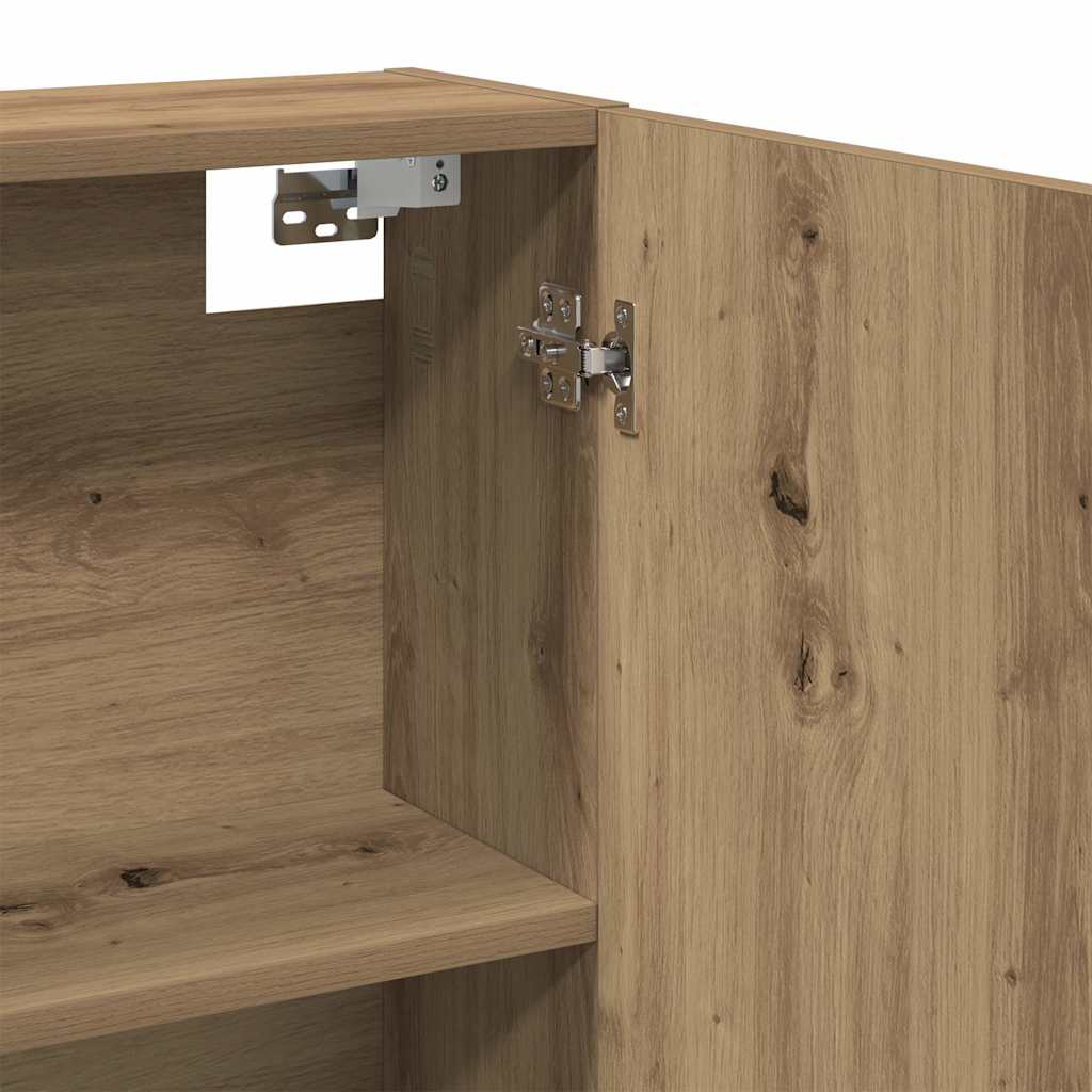 Baderomshylle med speil artisan eik 64x20x66,5cm konstruert tre