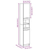 Baderomsskap gammelt tre 32x34x188,5 cm konstruert tre