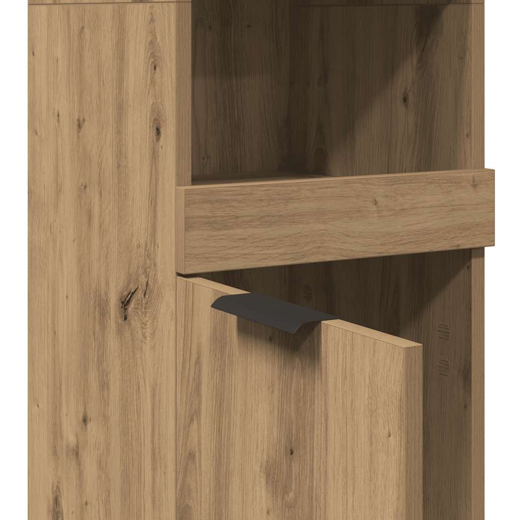 Baderomsskap artisan eik 32x34x188,5 cm konstruert tre