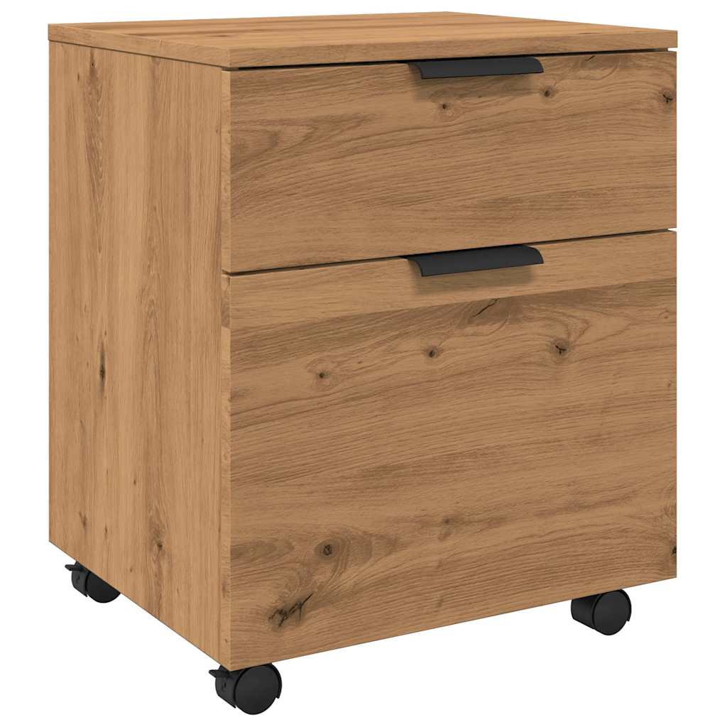 Mobilt arkivskap med hjul artisan eik 45x38x54cm konstruert tre