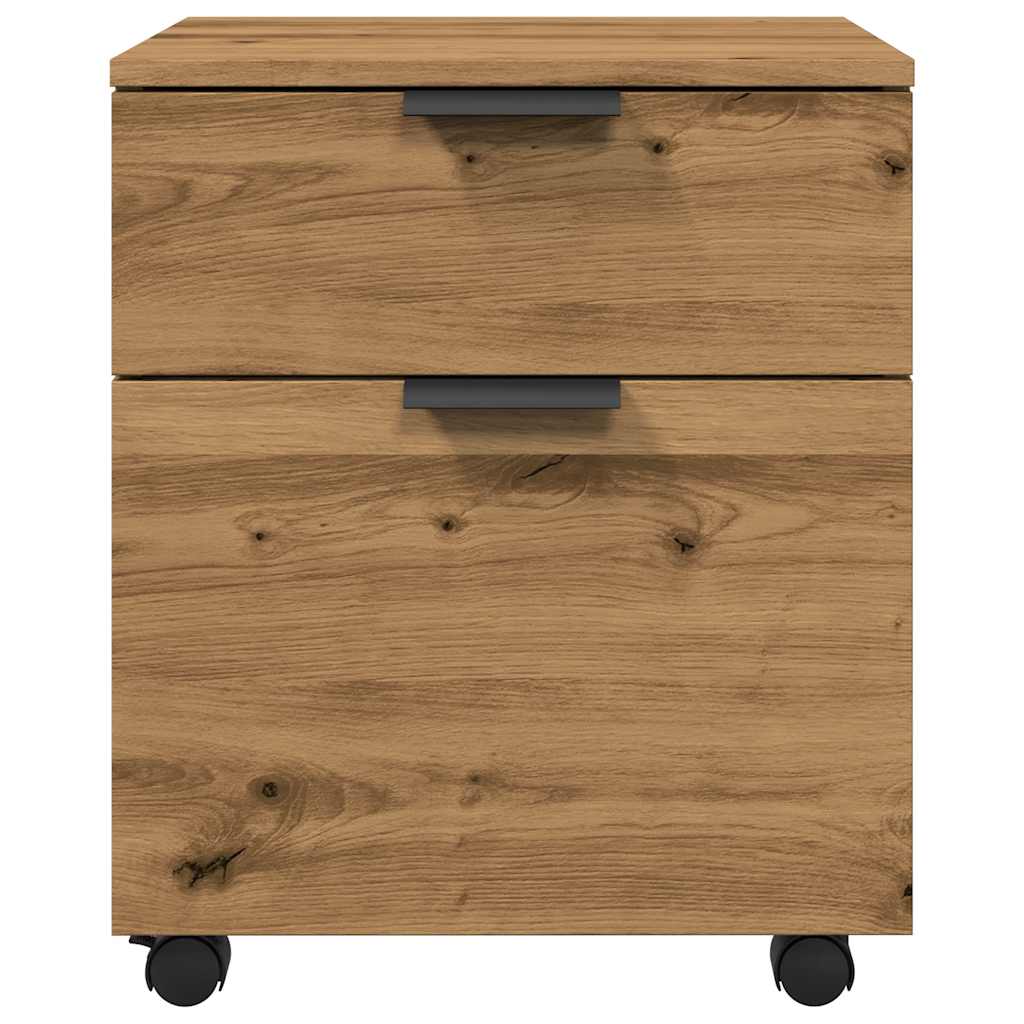 Mobilt arkivskap med hjul artisan eik 45x38x54cm konstruert tre