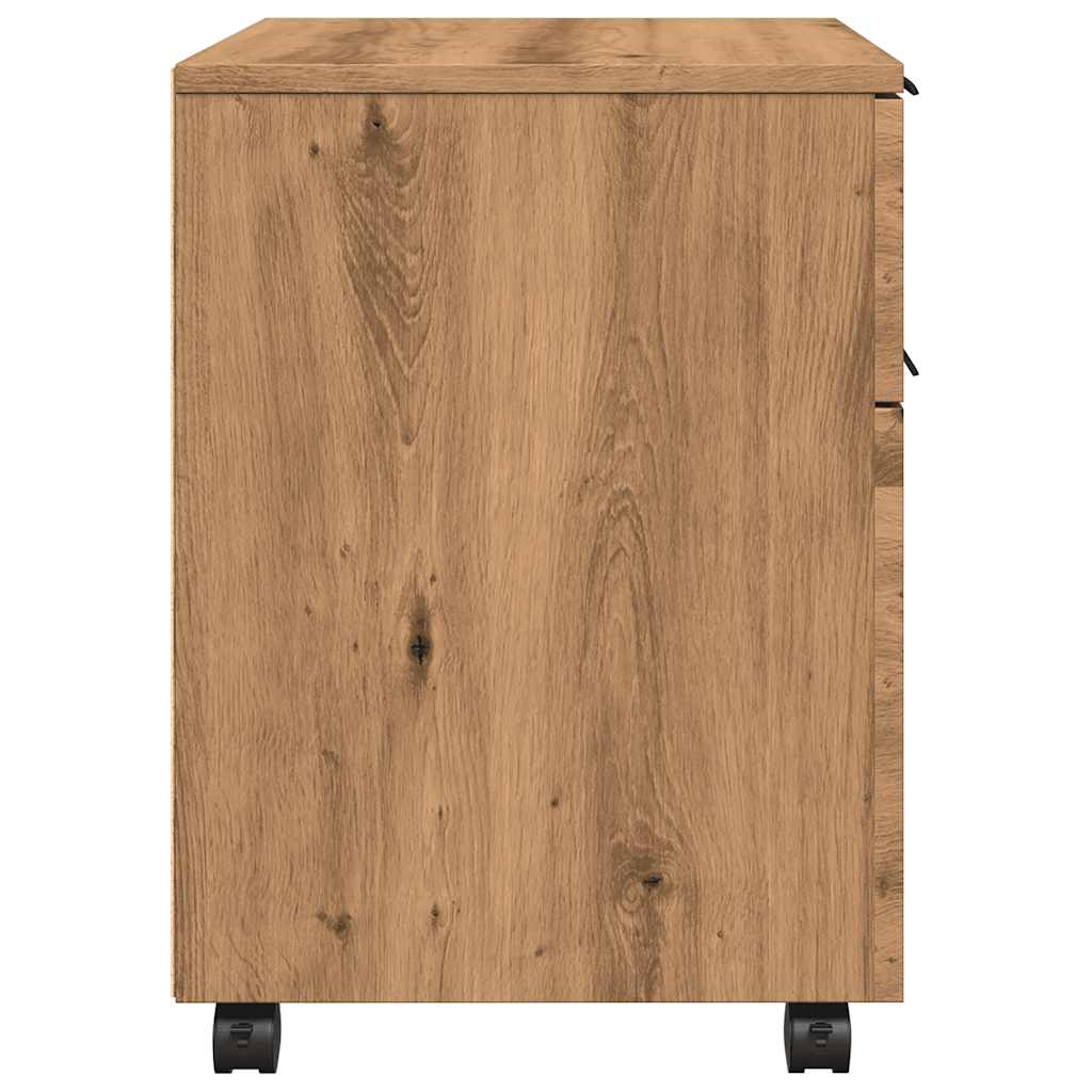 Mobilt arkivskap med hjul artisan eik 45x38x54cm konstruert tre