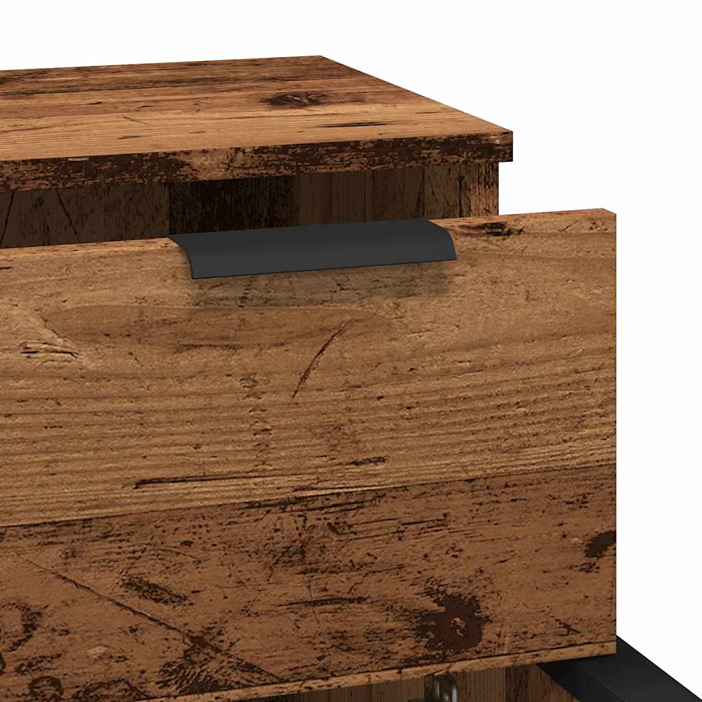 Skjenk gammelt tre 30x30x70 cm konstruert tre
