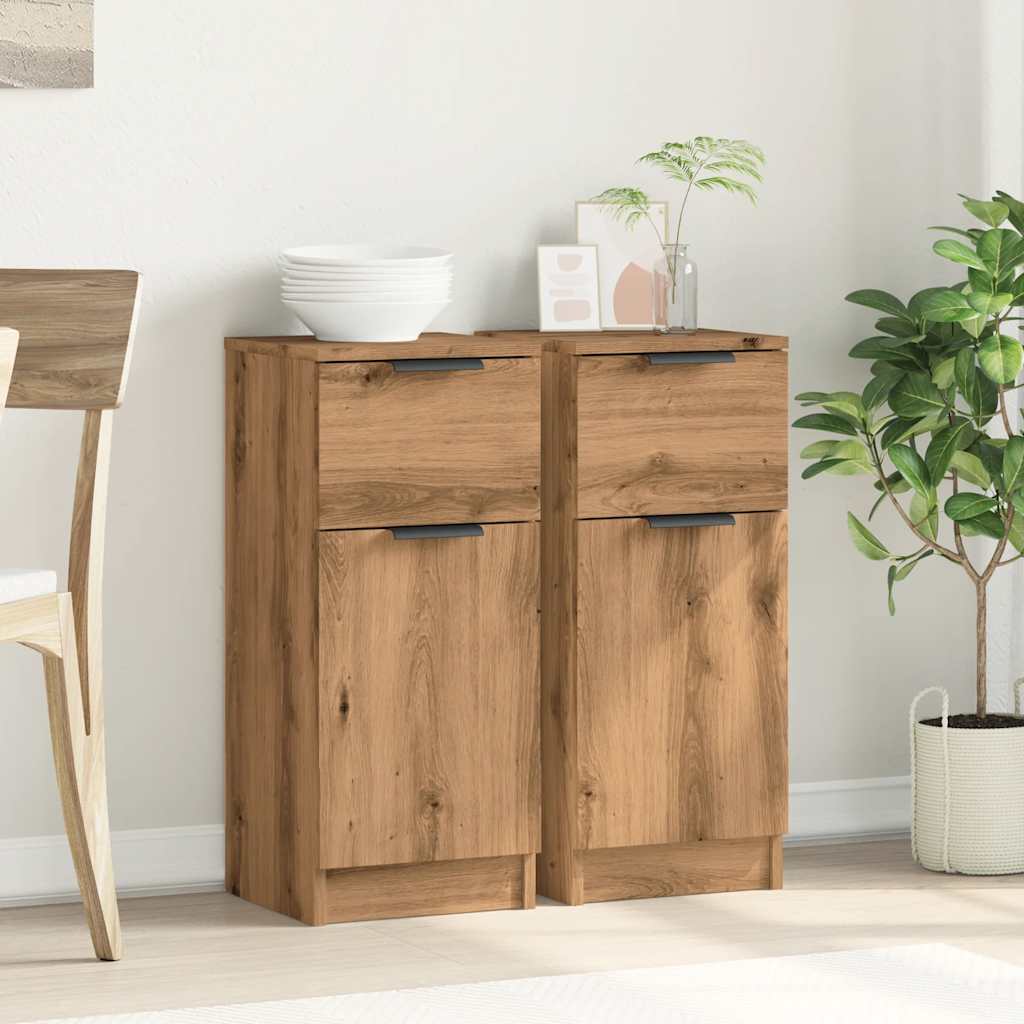 Skjenker 2 stk artisan eik 30x30x70 cm konstruert tre