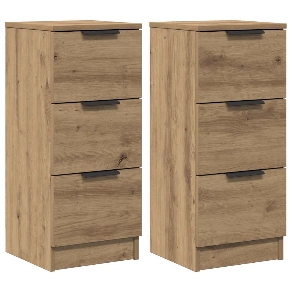 Skjenker 2 stk artisan eik 30x30x70 cm konstruert tre