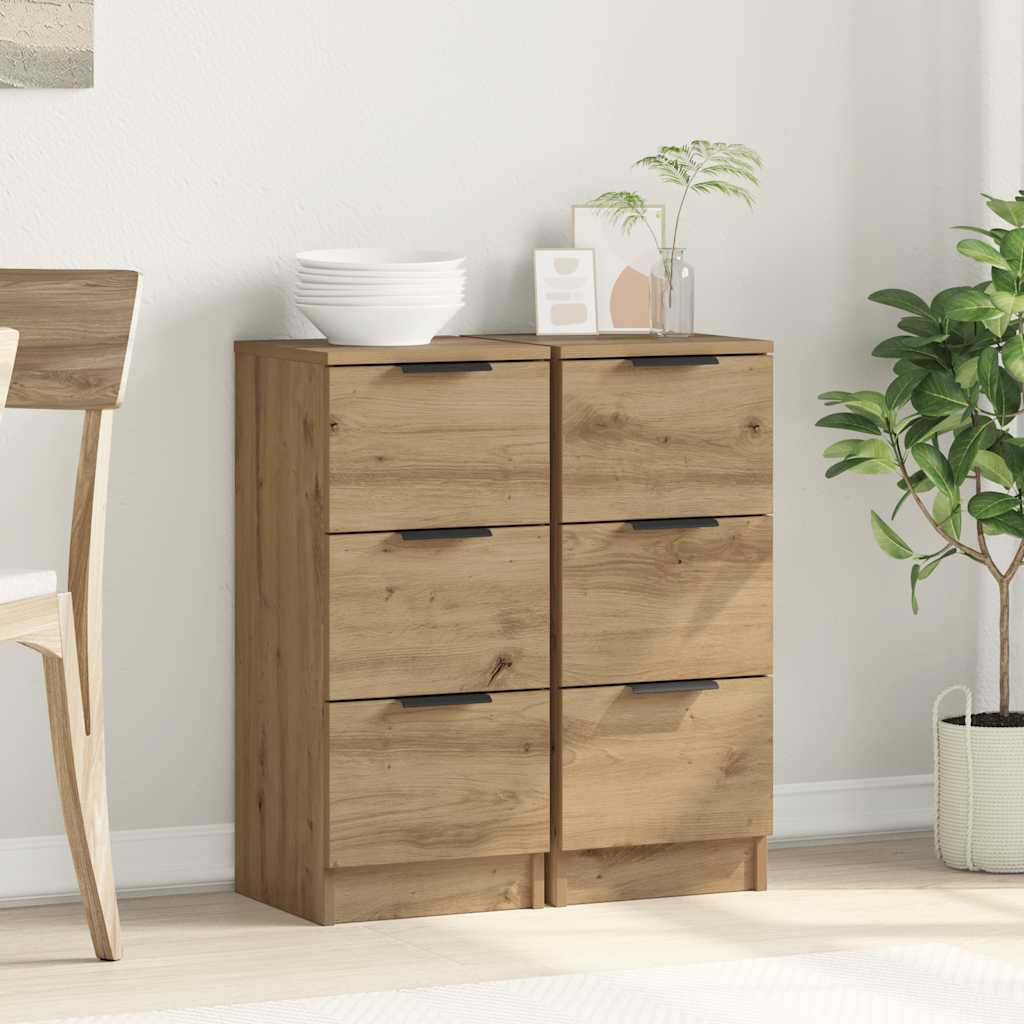 Skjenker 2 stk artisan eik 30x30x70 cm konstruert tre