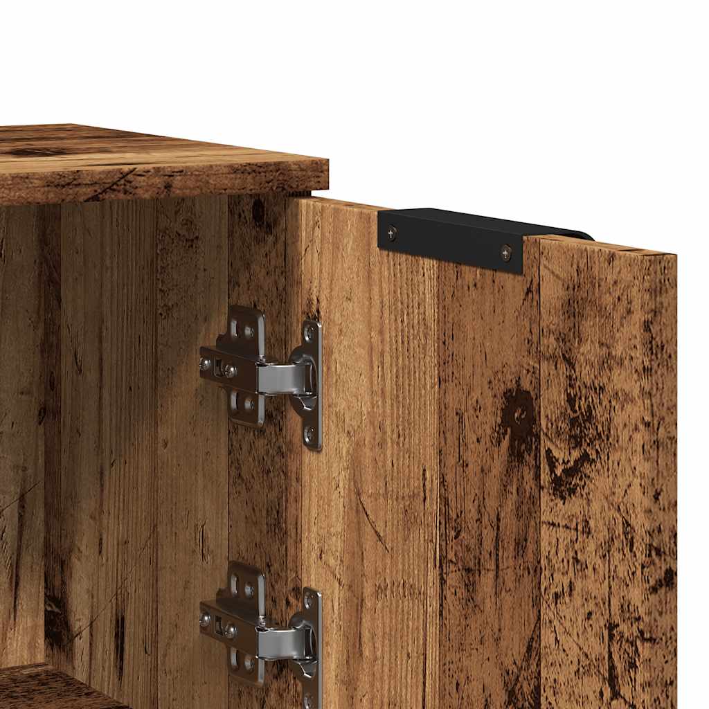 Skjenk gammelt tre 30x30x70 cm konstruert tre