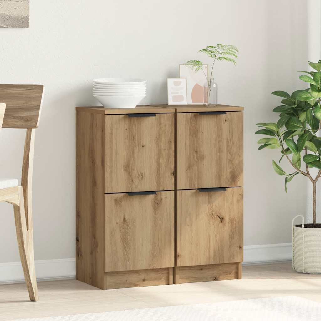 Skjenker 2 stk artisan eik 30x30x70 cm konstruert tre