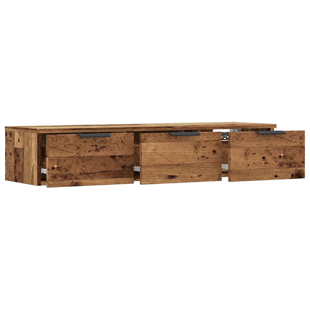 Veggskap gammelt tre 102x30x20 cm konstruert tre