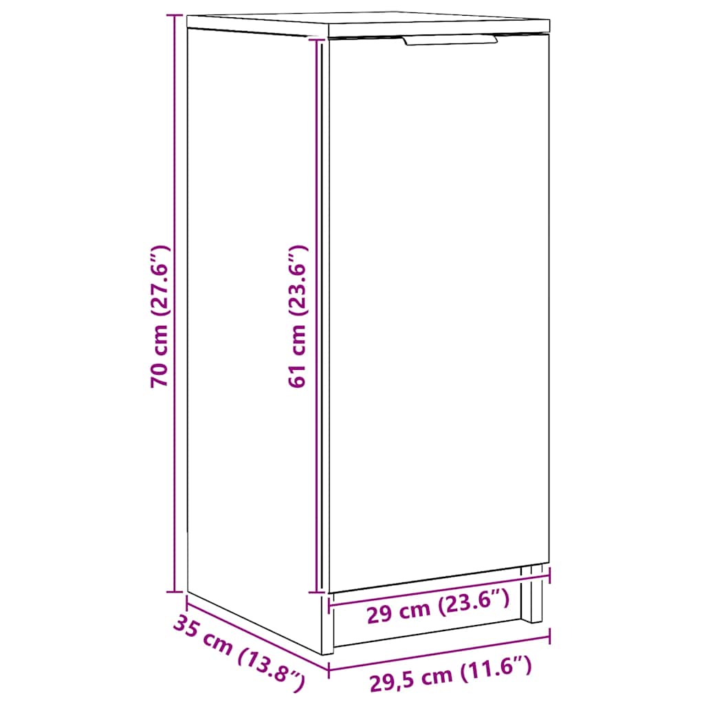 Skohylle artisan eik 29,5x35x70 cm konstruert tre