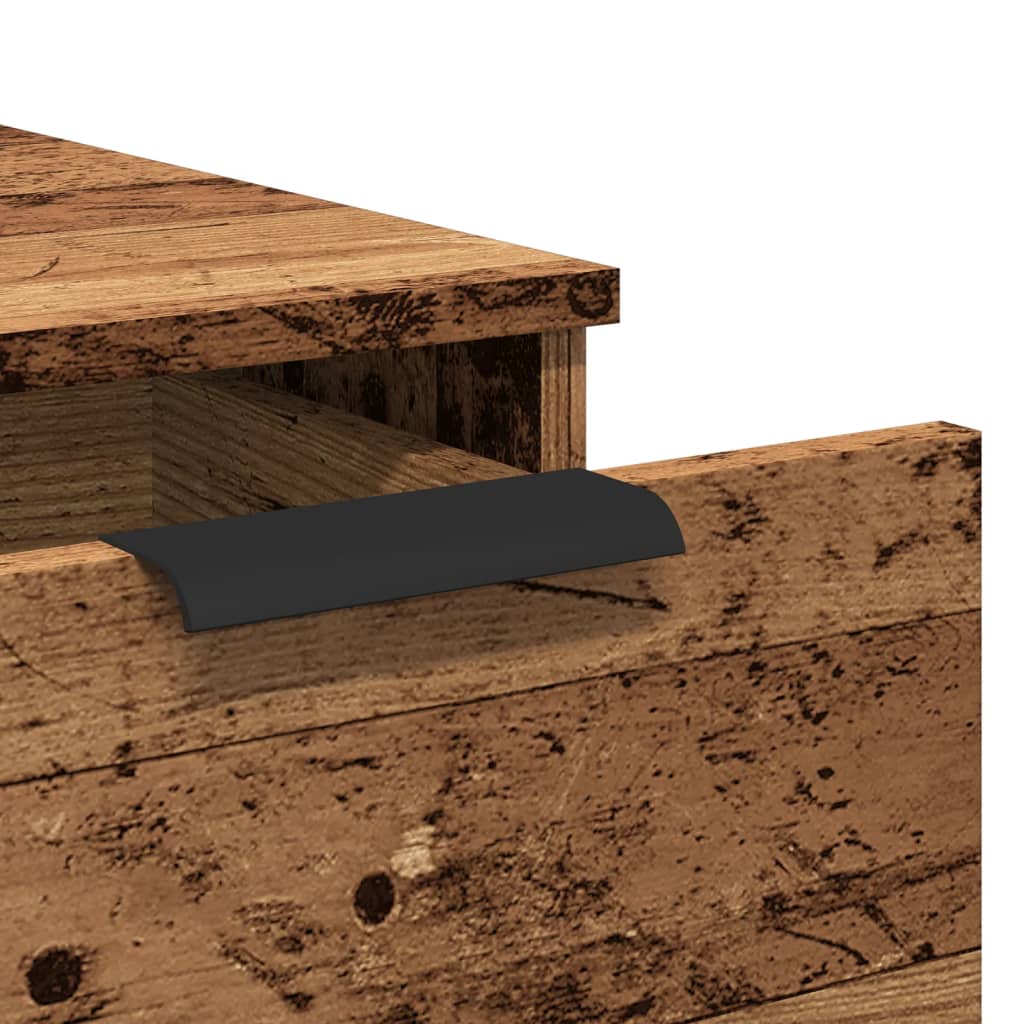 Skap for skrivebord gammelt tre 33x50x75 cm konstruert tre
