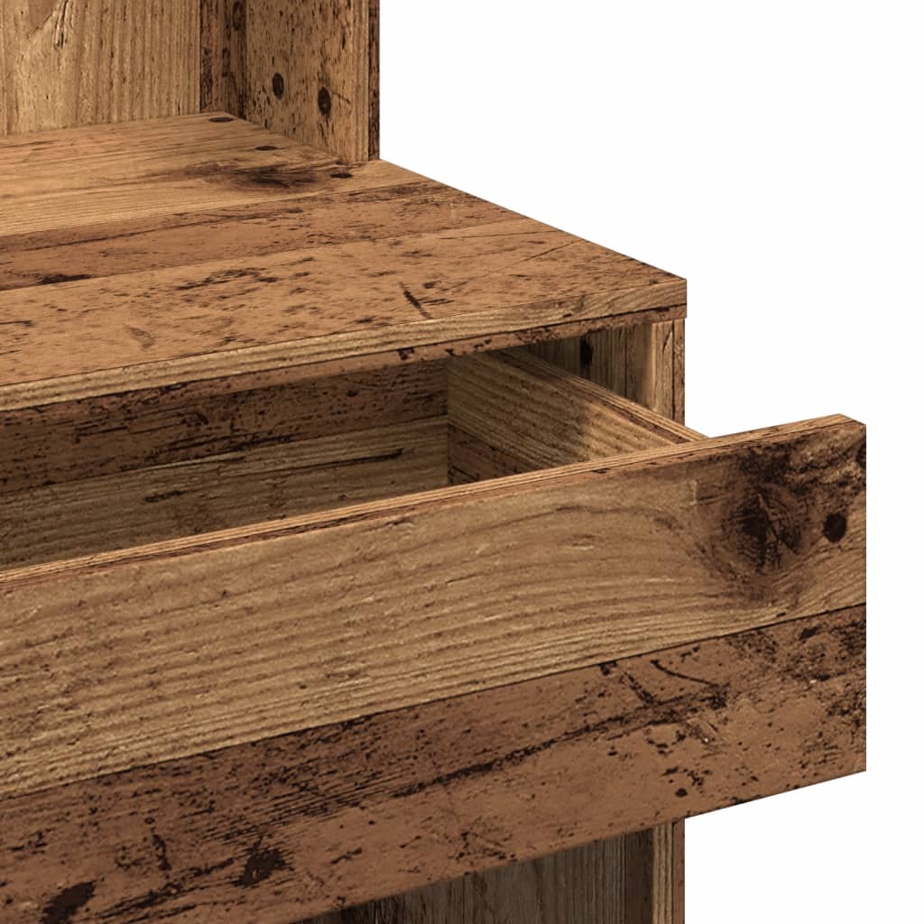 Sminkebord med LED gammelt tre 60x40x140 cm