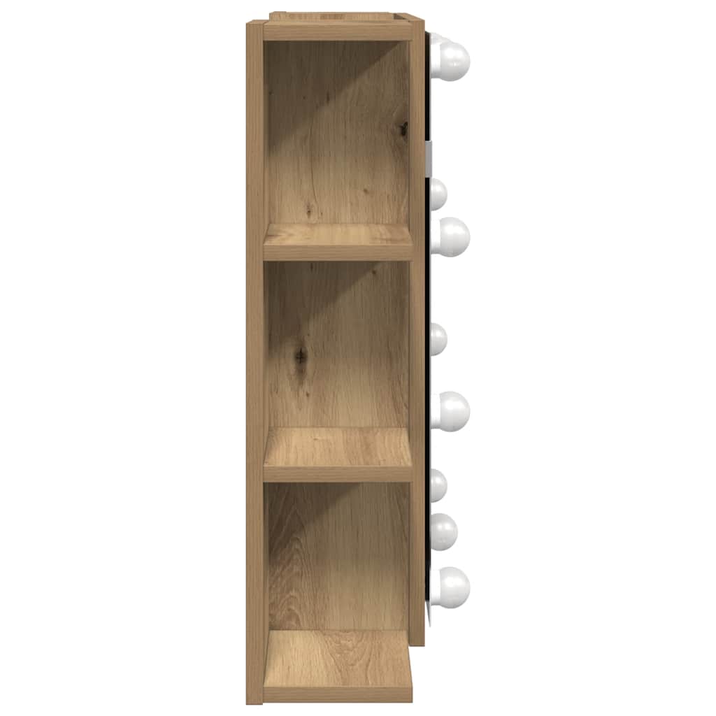 Speilskap med LED artisan eik 70x16,5x60 cm