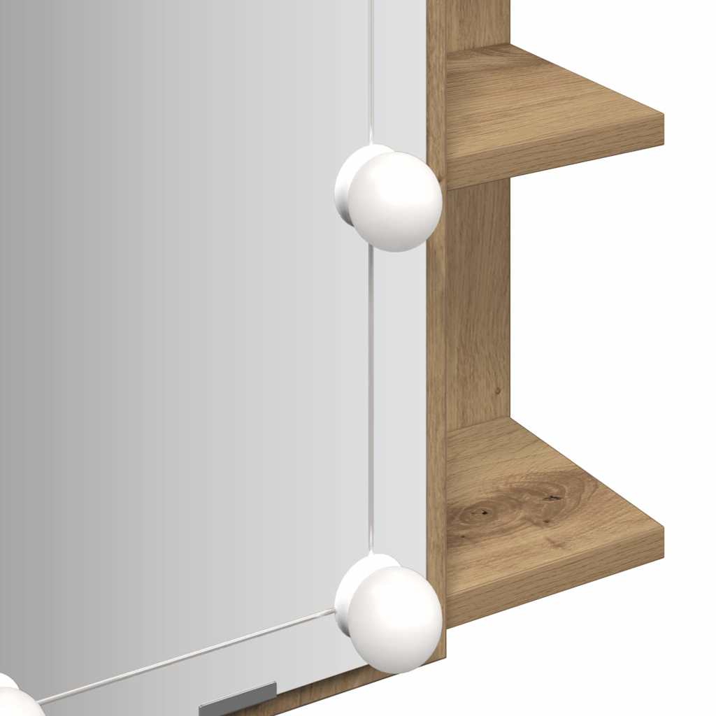 Speilskap med LED artisan eik 70x16,5x60 cm