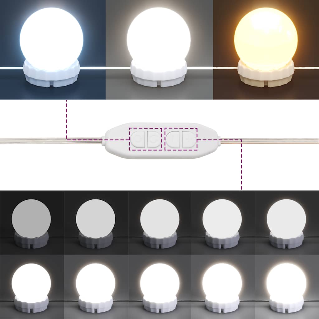 Speilskap med LED håndverkseik 90x31,5x62 cm
