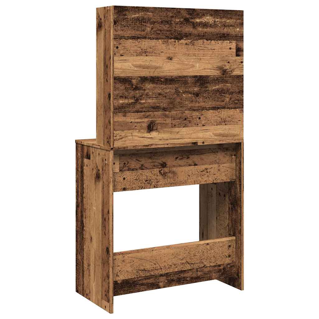 Sminkebord med speil gammelt tre 74,5x40x141 cm